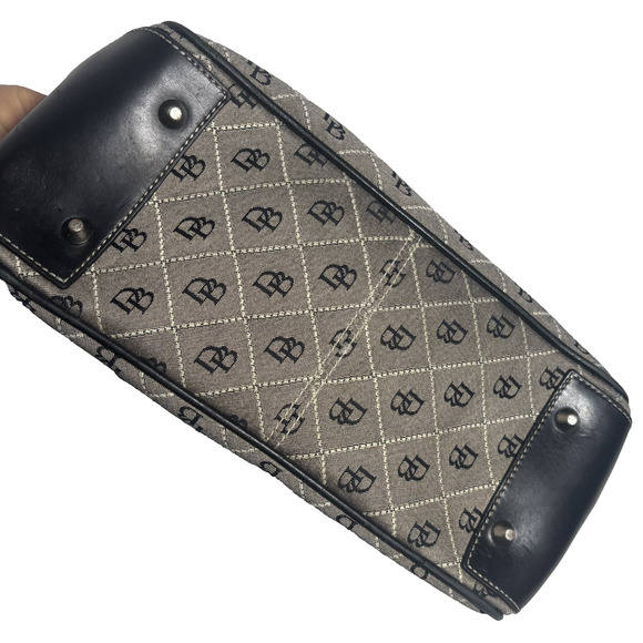Dooney & Bourke Black & Grey Monogram Satchel K1002411 Preppy Americana Classic - Picture 8 of 14